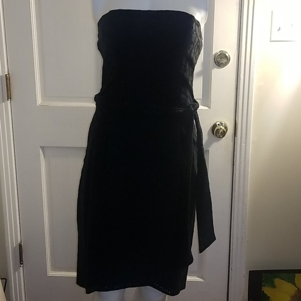 Black strapless dress